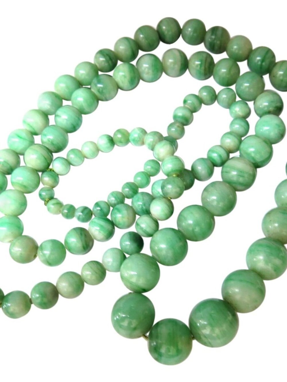 290ct GIA Certified 10.20mm NATURAL GREEN JADE BEAD NECKLACE*